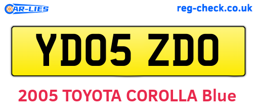 YD05ZDO are the vehicle registration plates.