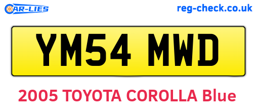 YM54MWD are the vehicle registration plates.