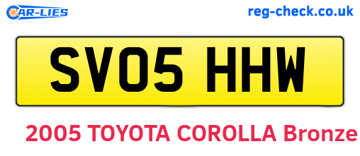SV05HHW are the vehicle registration plates.