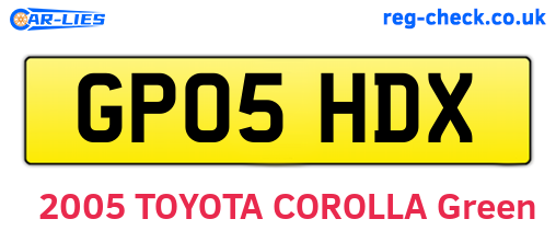 GP05HDX are the vehicle registration plates.