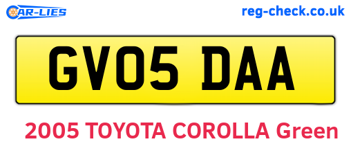 GV05DAA are the vehicle registration plates.