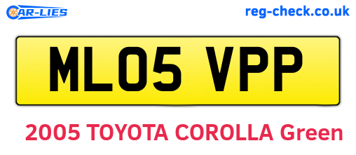 ML05VPP are the vehicle registration plates.