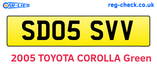 SD05SVV are the vehicle registration plates.