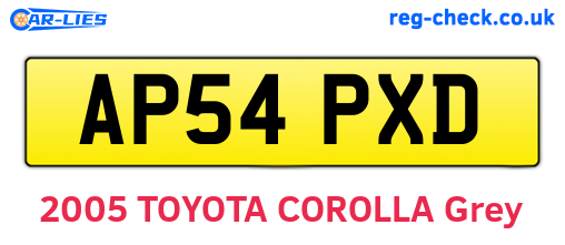AP54PXD are the vehicle registration plates.