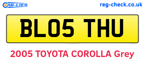 BL05THU are the vehicle registration plates.