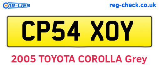 CP54XOY are the vehicle registration plates.