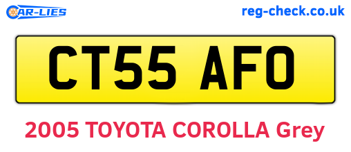 CT55AFO are the vehicle registration plates.