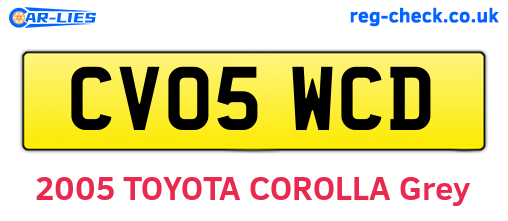CV05WCD are the vehicle registration plates.
