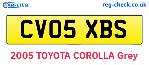 CV05XBS are the vehicle registration plates.