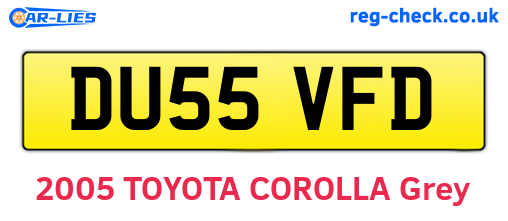 DU55VFD are the vehicle registration plates.