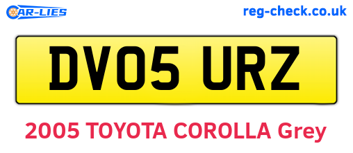 DV05URZ are the vehicle registration plates.