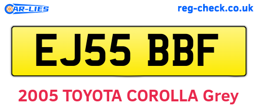 EJ55BBF are the vehicle registration plates.