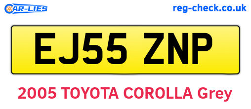 EJ55ZNP are the vehicle registration plates.