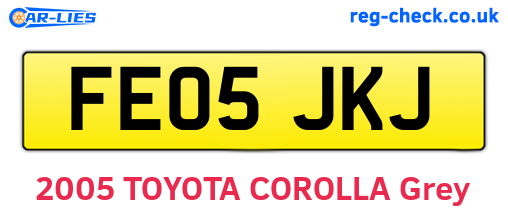 FE05JKJ are the vehicle registration plates.