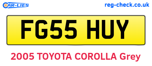 FG55HUY are the vehicle registration plates.