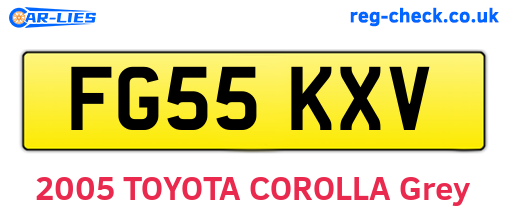 FG55KXV are the vehicle registration plates.
