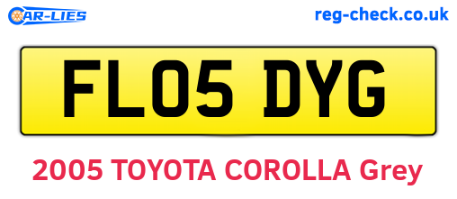 FL05DYG are the vehicle registration plates.