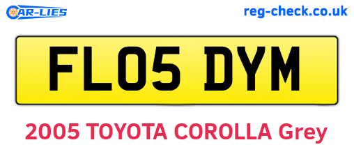 FL05DYM are the vehicle registration plates.