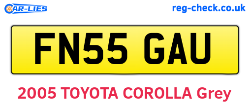 FN55GAU are the vehicle registration plates.