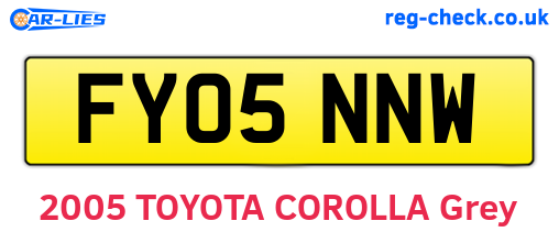 FY05NNW are the vehicle registration plates.