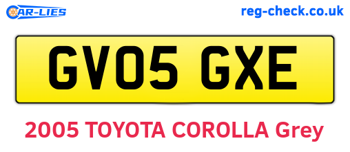 GV05GXE are the vehicle registration plates.