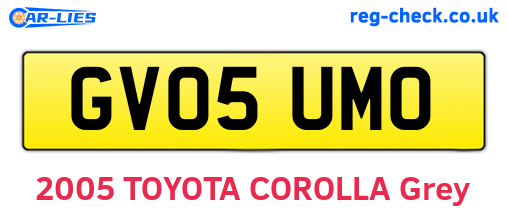 GV05UMO are the vehicle registration plates.