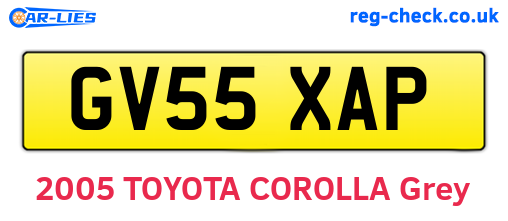GV55XAP are the vehicle registration plates.