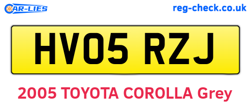 HV05RZJ are the vehicle registration plates.