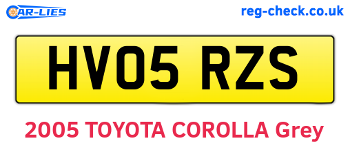 HV05RZS are the vehicle registration plates.