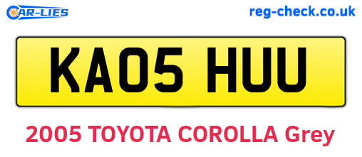 KA05HUU are the vehicle registration plates.