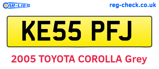 KE55PFJ are the vehicle registration plates.