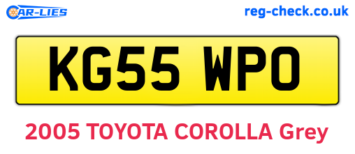 KG55WPO are the vehicle registration plates.