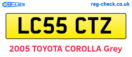 LC55CTZ are the vehicle registration plates.