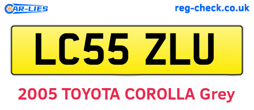 LC55ZLU are the vehicle registration plates.