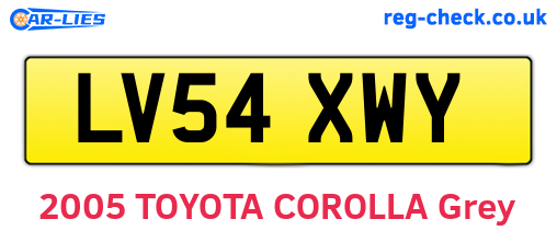 LV54XWY are the vehicle registration plates.