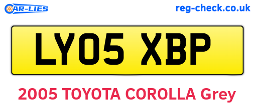 LY05XBP are the vehicle registration plates.
