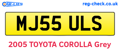 MJ55ULS are the vehicle registration plates.