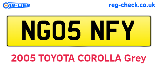 NG05NFY are the vehicle registration plates.