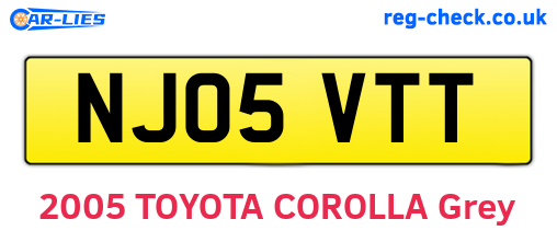 NJ05VTT are the vehicle registration plates.