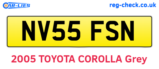 NV55FSN are the vehicle registration plates.