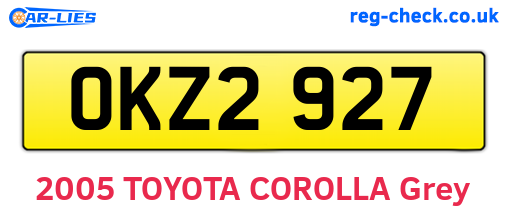 OKZ2927 are the vehicle registration plates.