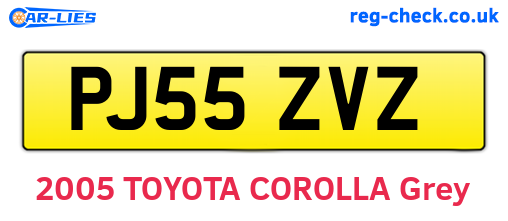 PJ55ZVZ are the vehicle registration plates.