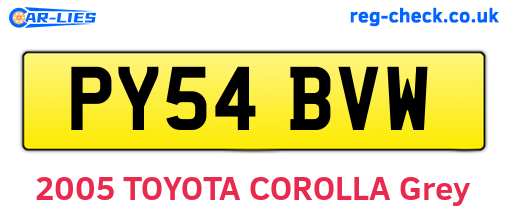 PY54BVW are the vehicle registration plates.