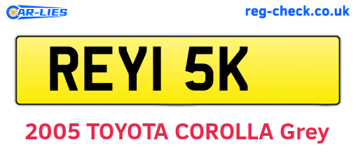 REY15K are the vehicle registration plates.