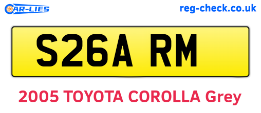 S26ARM are the vehicle registration plates.