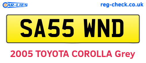 SA55WND are the vehicle registration plates.