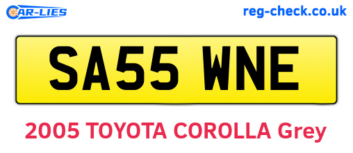 SA55WNE are the vehicle registration plates.