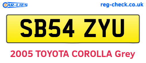 SB54ZYU are the vehicle registration plates.