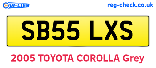 SB55LXS are the vehicle registration plates.