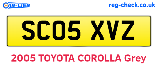 SC05XVZ are the vehicle registration plates.